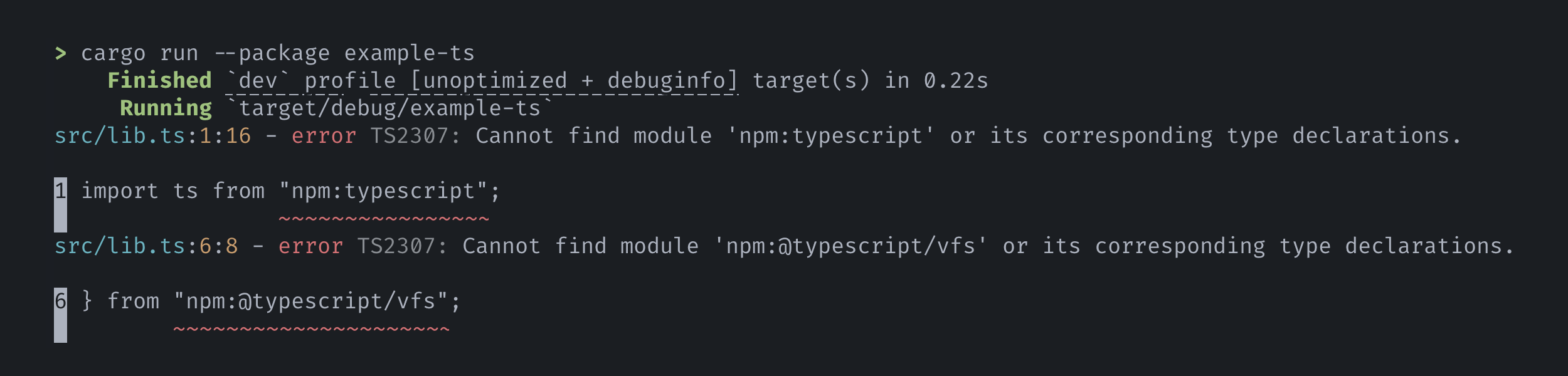 screenshot of the example